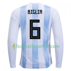 Tenue Argentine Biglia 6 Domicile Coupe du monde 2018 Maillot de Foot ML